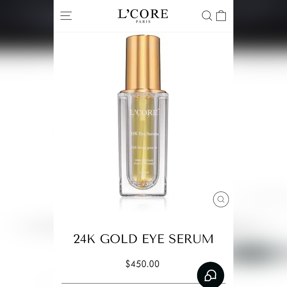 L'Core Paris 24K Eye Serum 30ml NIB